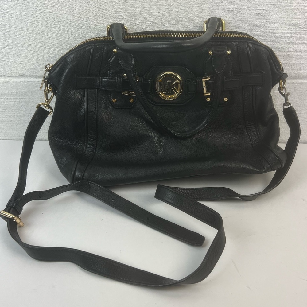 Michael Kors Black Pebbled Leather Hudson Bag